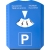 IJskrabber parkeerkaart met muntjes kobaltblauw