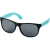 Retro zonnebril met gekleurde pootjes (UV400) Aqua blauw/ Zwart