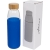 Kai 540 ml glazen drinkfles met houten deksel blauw