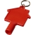 Maximilian huisvormige nuts-sleutel met sleutelhanger rood