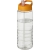 H2O Treble sportfles met tuitdeksel (750 ml) transparant/ oranje