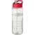 H2O Treble sportfles met tuitdeksel (750 ml) transparant/ rood