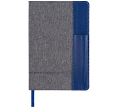 Heathered A5 notitieboek met ruimte voor een pen bedrukken
