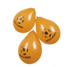 Set 6 Ballonnen 'Holland' oranje (25 cm) bedrukken