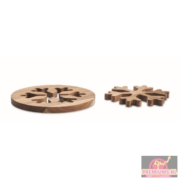 Afbeelding van relatiegeschenk:Acacia houten pothouders set