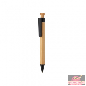 Afbeelding van relatiegeschenk:Bamboe pen met tarwestro clip