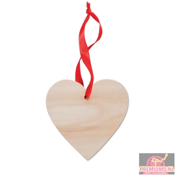 Afbeelding van relatiegeschenk:Houten hartvormige hanger