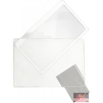 Afbeelding van relatiegeschenk:Ultra dun plastic vergrootglas, rechthoekig model.